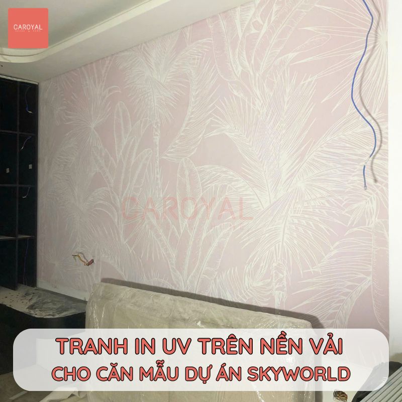 Tranh in UV trên nền vải dán tường S-78 cho căn hộ Skyworld